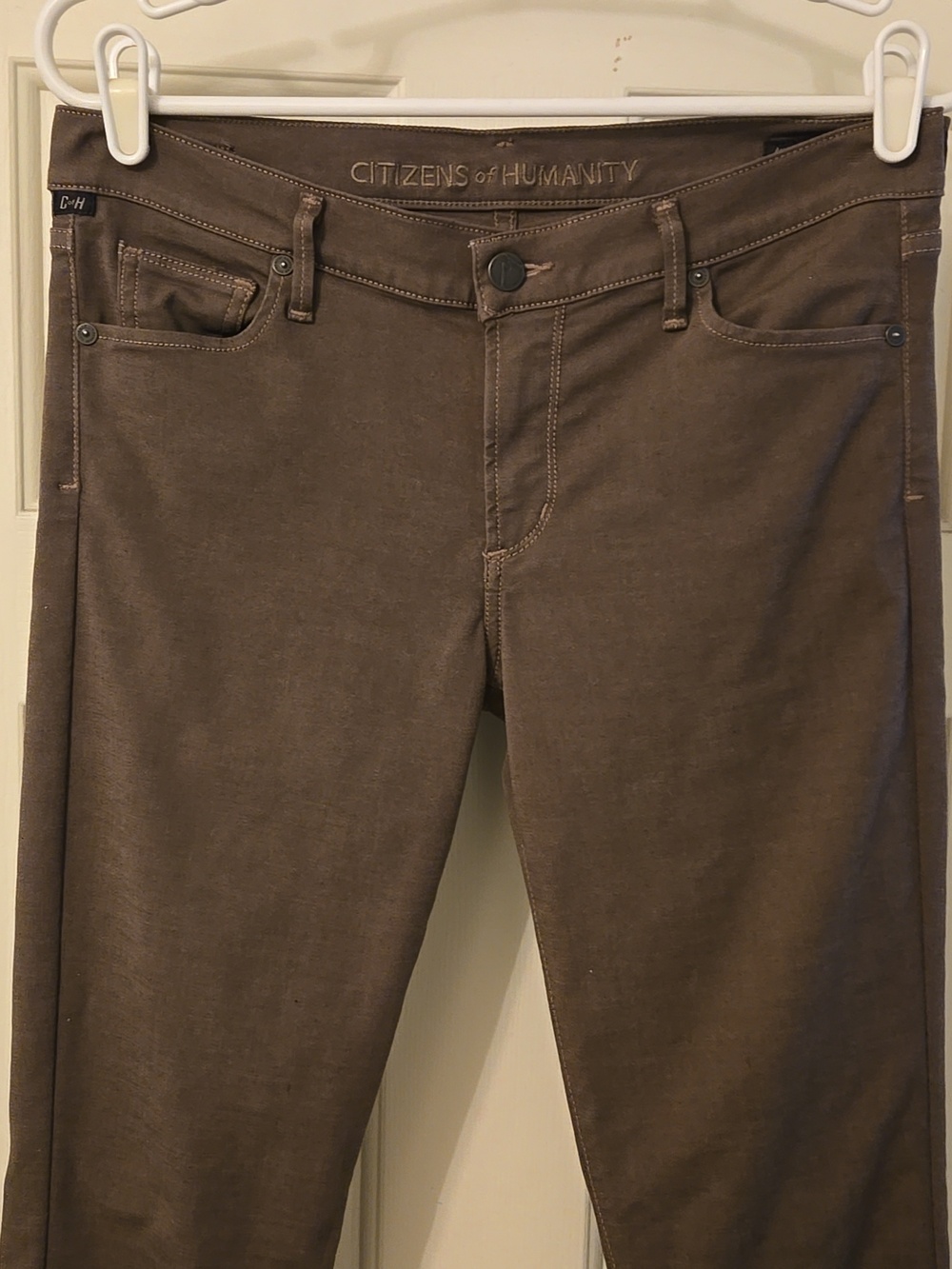 Citizens Of Humanity Ava Low Rise Straight Leg Jeans-Olive Khaki Color